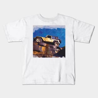 Jeep Wrangler offroading in Moab Kids T-Shirt